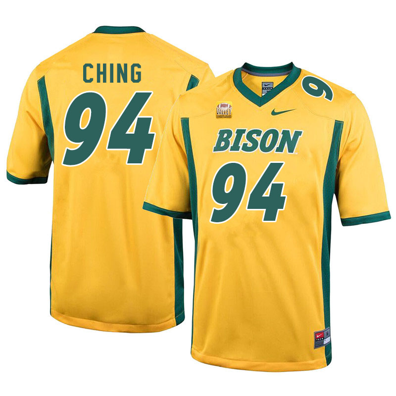 Men #94 Costner Ching North Dakota State Bison College Football Jerseys Sale-Yellow